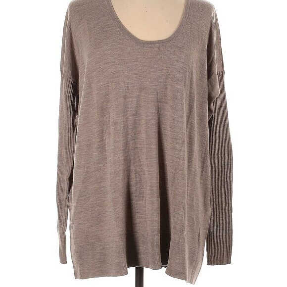 The Row Caistor Light Brown Wool Scoop Neck Oversize Sweater NWT Size L - Picture 2 of 10